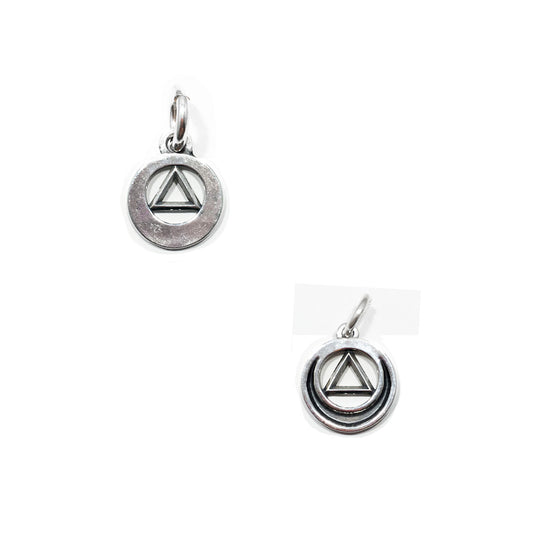 Sterling Silver AA Circle Triangle Pendant, Small