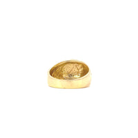 14k Gold, Mens Ring with Alcoholics Anonymous AA Symbol in an Understated Signet Style