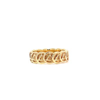 14k Gold Ring, with Continuous Alcoholics Anonymous AA Symbol Circle Triangle on a Narrow Style Band