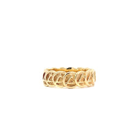 14k Gold Ring, with Continuous Alcoholics Anonymous AA Symbol Circle Triangle on a Narrow Style Band