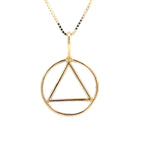 Large Size, 14k Gold Simple Wire Look Pendant