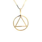 Large Size, 14k Gold Simple Wire Look Pendant