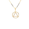 14k Gold Twist Wire Circle Pendant – Medium Size, 0.8g, Hand-Finished, Pendant Only