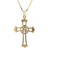 14k Gold Pendant, Alcoholics Anonymous AA Symbol with Solid Triangle Set in a Open Cross