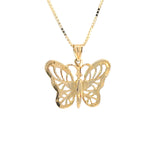 14k Gold Pendant, Beautiful Butterfly