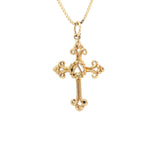 14k Gold Pendant, Alcoholics Anonymous AA Symbol Set in a Open Cross, Medium Size