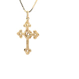 14k Gold Pendant, Alcoholics Anonymous AA Symbol Set in a Open Cross, Medium Size