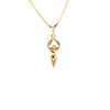 14k Gold AA Pendant – Women in Recovery Symbol, Small Size, 0.9g, Hand-Finished, Pendant Only