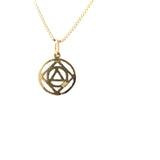 14k Gold Pendant, Alcoholics Anonymous AA & Narcotics Anonymous NA Anonymous Dual Symbol, Medium Size