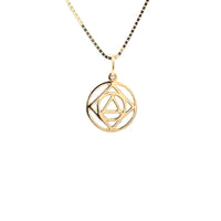 14k Gold Pendant, Alcoholics Anonymous AA & Narcotics Anonymous NA Anonymous Dual Symbol, Medium Size