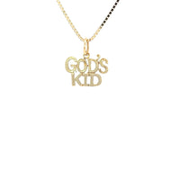 14k Gold, Sayings Pendant, "GOD'S KID"