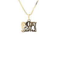 14k Gold, Sayings Pendant, "One Day At A Time"