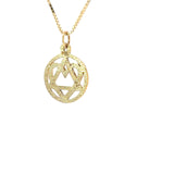 14k Gold Pendant, Alcoholics Anonymous AA Symbol with a Open Heart "Love & Service", Medium Size