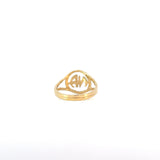 14k Gold Ring, "NA " Initial