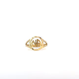 14k Gold Ring, "NA " Initial