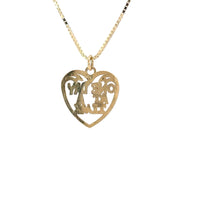 14k Gold, Sayings Pendant, Heart with "One Day At A Time"