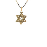 14k Gold Pendant, Narcotics Anonymous NA Symbol in a Jewish Star of David, Medium Size