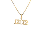 14k Gold, Sayings Pendant, "12&12"