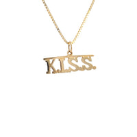 14k Gold, Sayings Pendant, "K.I.S.S." Keep it Simple