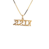 14k Gold, Sayings Pendant, "K.I.S.S." Keep it Simple