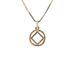 14k Gold Pendant, Narcotics Anonymous NA Symbol, Medium Size