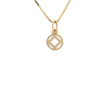 14k Gold Pendant, Narcotics Anonymous NA Symbol, Small Size