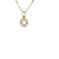 14k Gold Pendant, Narcotics Anonymous NA Symbol, Small Size