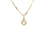 14k Gold Pendant, Narcotics Anonymous NA Symbol in a Smooth Circle, Very Small Size