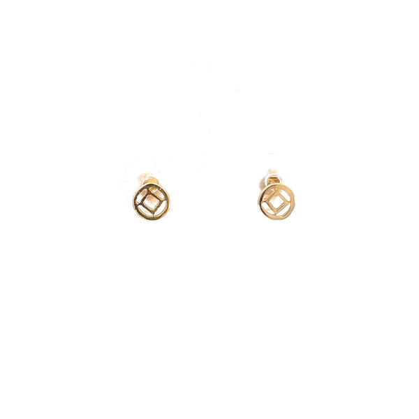 14k Gold Earrings, Narcotics Anonymous NA Symbol Small Stud