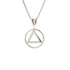 Sterling Silver Alcoholics Anonymous (AA) Symbol Pendant – Medium Size