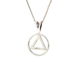 Sterling Silver Pendant, Alcoholics Anonymous AA Symbol, Medium Size