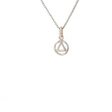 Sterling Silver Pendant, Small Circle Triangle