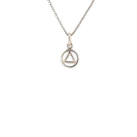 Sterling Silver Pendant, Small Circle Triangle