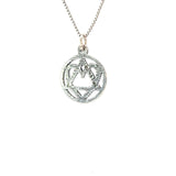 Sterling Silver Pendant, Alcoholics Anonymous AA Symbol with a Open Heart, Love & Service Medium Size