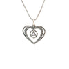Sterling Silver AA Symbol Pendant – Open Heart with Twist Wire Circle