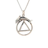Sterling Silver AA Pendant with Dolphin – Medium/Large Size, 2.3g, Hand-Finished Recovery Jewelry