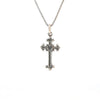 Sterling Silver AA Symbol Pendant on Small Cross – Hand-Finished Recovery Jewelry