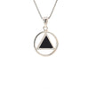 Sterling Silver Alcoholics Anonymous (AA) Symbol Pendant with Black Enamel Inlay – Medium Size