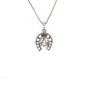 Sterling Silver AA Symbol Pendant on Lucky Horseshoe – Small Recovery Charm