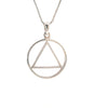 Sterling Silver AA Symbol Pendant – Thick Style, Large Size