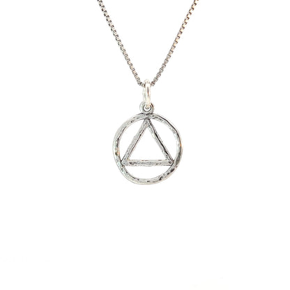 Sterling Silver AA Hammered Style Pendant – Hand-Finished, Made in USA