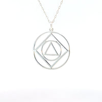 Alcoholics Anonymous (AA) & Narcotics Anonymous (NA) Dual Symbol Pendant Sterling Silver Pendant