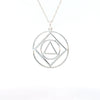 Sterling Silver AA & NA Dual Symbol Pendant – Large Size for Dual Fellowship Recovery