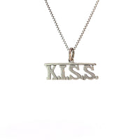 Sterling Silver, Sayings Pendant, "K.I.S.S."  Keep it Simple