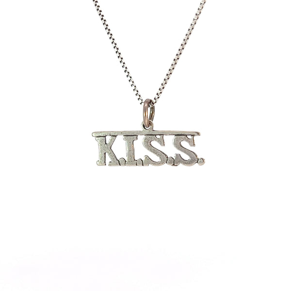 Sterling Silver, Sayings Pendant, "K.I.S.S."  Keep it Simple