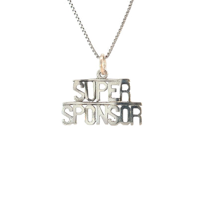 Sterling Silver, Sayings Pendant, "SUPER SPONSOR"