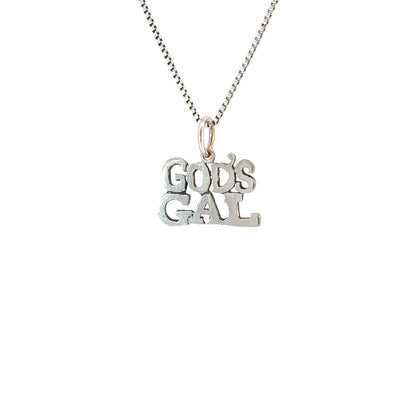 Sterling Silver, Sayings Pendant, "GOD'S GAL"