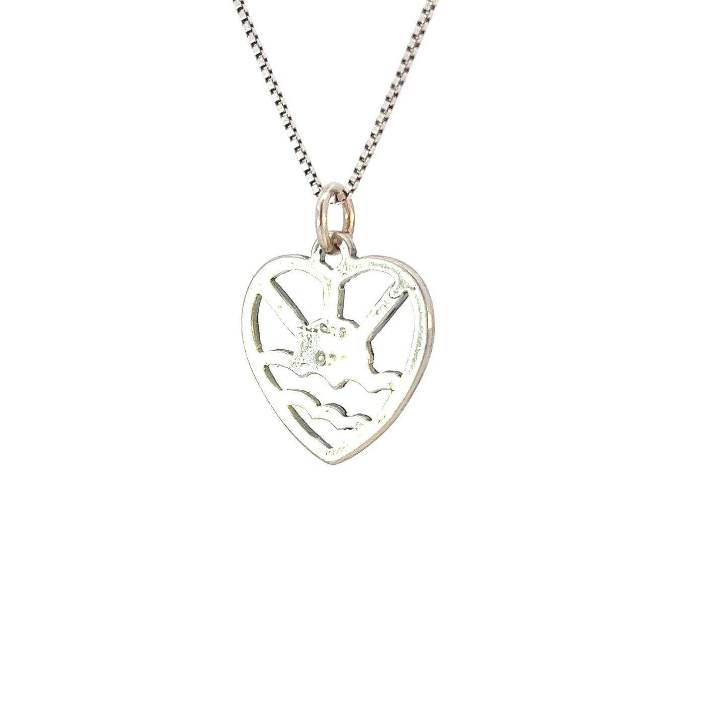Sterling Silver Pendant Adult Children of Alcoholics (ACOA) Sunrise inside of a Heart