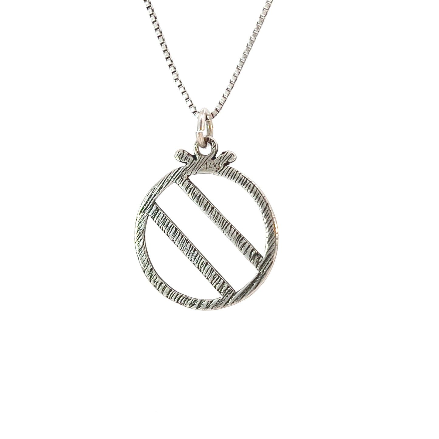 Sterling Silver Pendant Over Eaters Anonymous (OA) Symbol, Medium Size