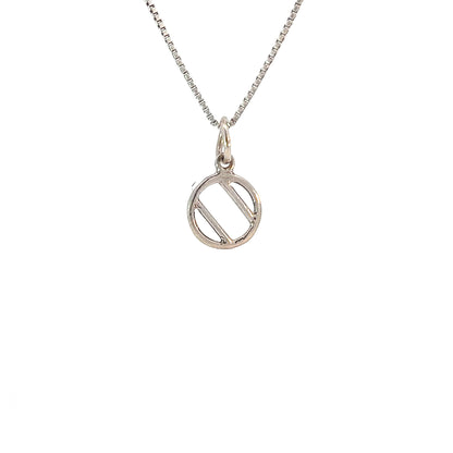 Sterling Silver Pendant Over Eaters Anonymous (OA) Symbol, Small Size